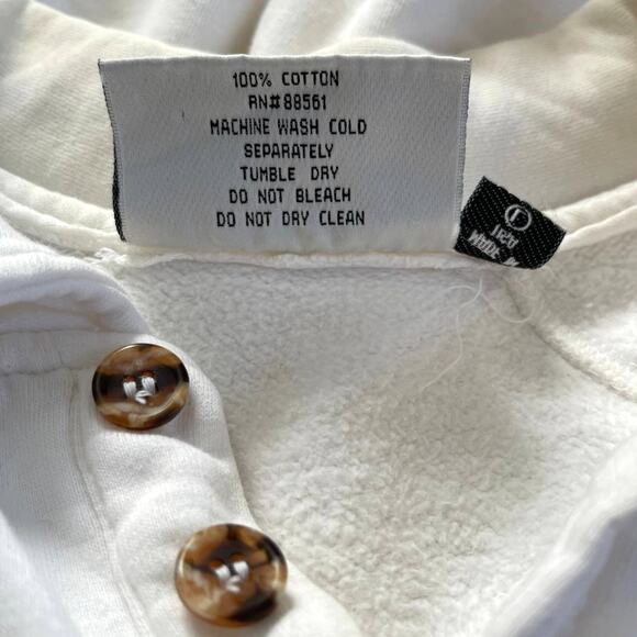 Vintage Y2K White Cotton Stuff Oversized Pullover Sweater Mens Large Button Up - Picture 8 of 10